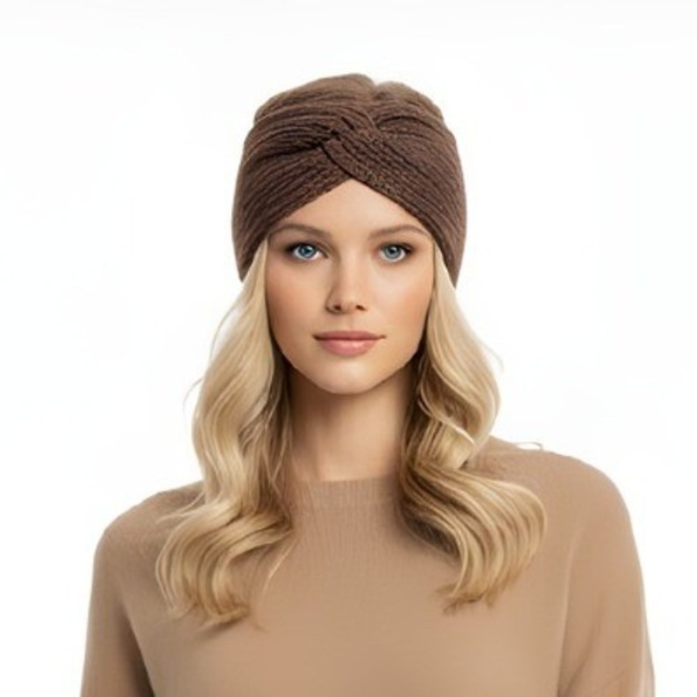 Dark Green Knit Head Band Woman‎ One Size